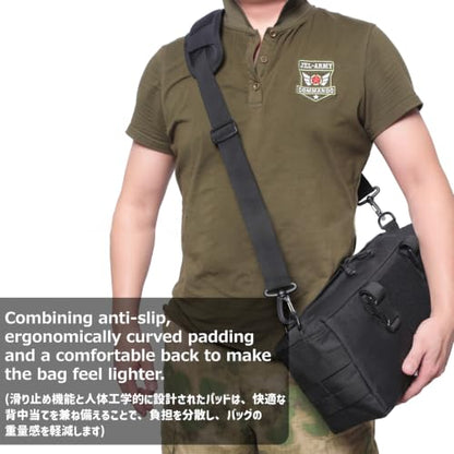 Azarxis Wide Replacement Shoulder Strap Adjustable Crossbody Canvas Webbing for Messenger Bag Laptop Computer Bag - color: #1 - Black