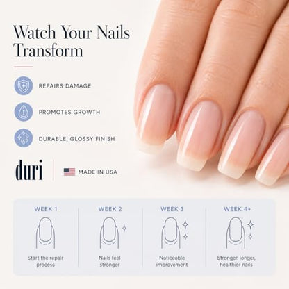 Duri Rejuvacote 1 Nail Growth System - Maximum Strength Nail Strengthener for Damaged Nails from Gel, Acrylic Manicure | Grow Long Natural Fingernails Fast - Rejuvacare Nail Hardener - 0.45 fl. oz. - color: Rejuvacote 1 Original Maximum Strength Nail Grow