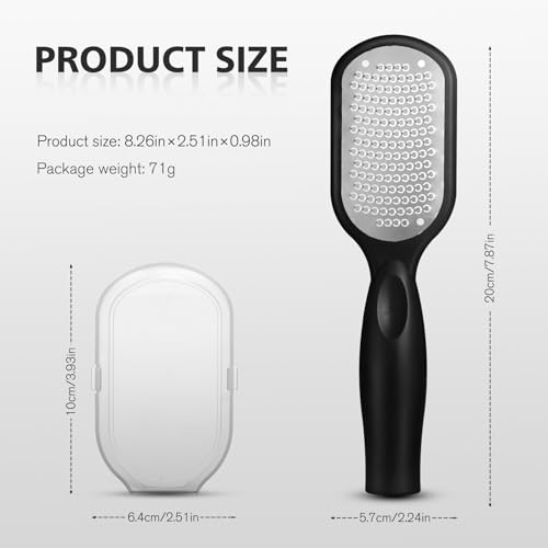 FERYES Foot File Callus Remover with Dead Skin Catcher – The Genius Foot Scrubber for Mess-Free Pedicures, Heel Scraper for Cracked Heel Treatment, Wet & Dry Use Feet Rasp - Black - style: Stainless Steels with Catcher