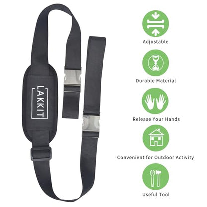 Adjustable Kick Scooter Shoulder Strap, Carrying Strap for Beach Chair, Carrying Shoulder Straps - color: Straps With Metal Buckle