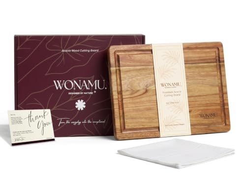 WONAMU Small Acacia Cutting Board Non Toxic – Lightweight, Durable, Perfect for Charcuterie, Serving Snacks & Everyday Kitchen Use, Eco-Friendly Kitchen Essential, Versatile Wooden Tray (Acacia) - color: Acacia