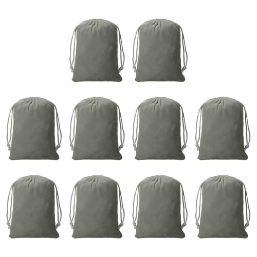 Drawstring Dice Bag 3.54" x 4.72" Durable Flocking Cloth Tarot Card Bag Perfect for Dice Storage & Jewelry & Chess & Cosplay Coin & Board Gaming Accessories (Gray, 10pcs) - color: Gray, size: 3.54"x4.72"