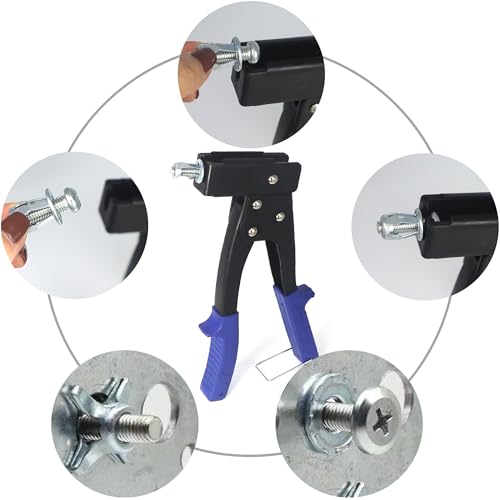 Jack Nuts Petal Nuts Dowels with Screws, Wall Anchors Assortment Kit for Drywall, Carbon Steel 74PCS M4,M5,M6,M8