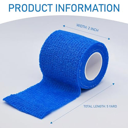 15 Pack Self Adhesive Bandage Wrap 2 Inch x 5 Yards (Flesh) | Non-Woven Bandage,Vet Wrap Breathable Elastic Self-Adherent Tape for Stretch Athletic, Sports, Wrist, Ankle - color: Flesh-15