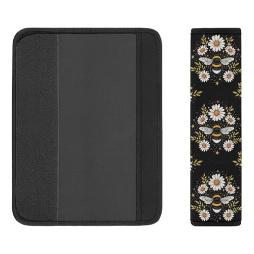 2 Pack Daisy Flower Bee Seat Belt Shoulder Pad Universal Soft and Comfortable Seat Belt Covers Cushion for Kids, Most Cars, Comfortable Driving - color: Pattern 652