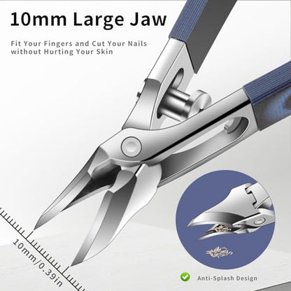 Ingrown Toenail Clippers with Curved Sharp Blade, Toe Nail Clippers for Ingrown Nails, Toenail Nipper for Seniors with Thick Toenails (Straight Blue C) - color: Straight Blue C