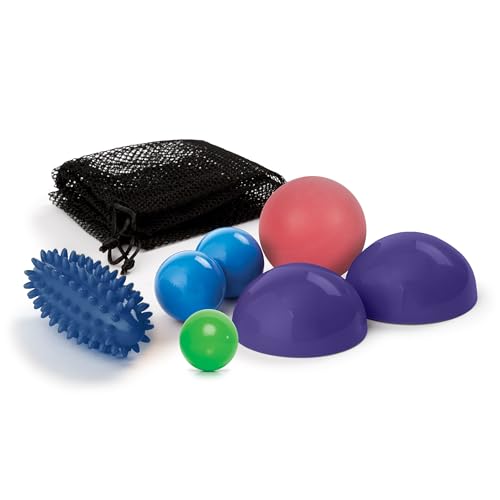 OPTP Massage Ball Set – Five Self-Massage Products for Alleviating Tension | 7-Piece self-massage kit for sore muscle relief & myofascial release, Massage therapy tools for body & feet, with mesh bag