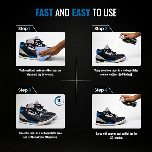 Shoe Protector Spray - Premium Suede Protector Spray, Waterproof & Stain Guard for Shoes and Sneakers, Water Repellent Fabric Spray, Rain & Stain Protection, 200ml PFAS Free