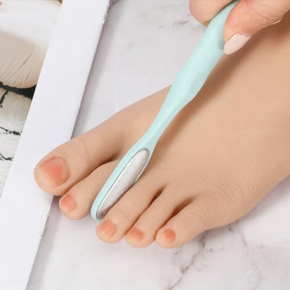 2Pcs Mini Foot File Precision Callus Remover Foot Files Callus Remover Bunion Scrubber Smooth Feet Heel Scraper for Toe Gaps Hard Skin Pedicures Hands in Shower Cracked Feet - color: Light Blue