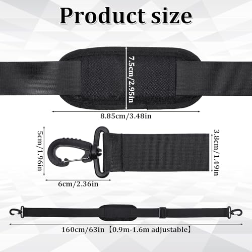 56" Bag Strap, Shoulder Strap Universal Adjustable Shoulder Belt Replacement Laptop Shoulders Straps Luggage Duffel Straps with Metal Hook for Briefcase Laptop Messenger Crossbody Bag Luggage Camera