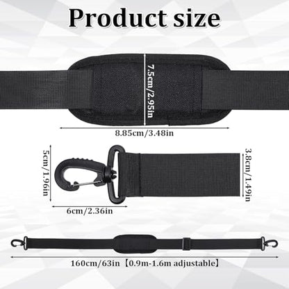 56" Bag Strap, Shoulder Strap Universal Adjustable Shoulder Belt Replacement Laptop Shoulders Straps Luggage Duffel Straps with Metal Hook for Briefcase Laptop Messenger Crossbody Bag Luggage Camera