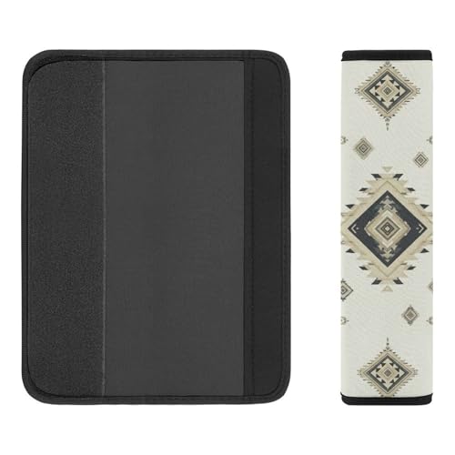 2 Pack Rustic Aztec Western Geometric Grey Car Seat Straps Shoulder Pads Breathable Shoulder Protector for Elderly Support, Most Cars, Pressure Relief - color: Pattern 577