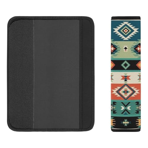2 Pack Breathable Car Seat Belt Pad for Child, Stroller Pushchair High Chair, Southwest Native American Western Aztec Rustic Neck Strap Covers, Neck and Shoulder Support - color: Pattern 633