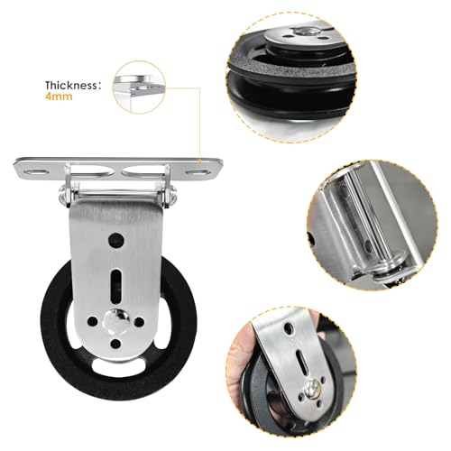 Cable Pulley Wheel System Wall Mounted：180° Rotation Silent Cable Gym Pulley Blocks - Heavy Duty Swivel LAT Pulley System Gym Home Equipment