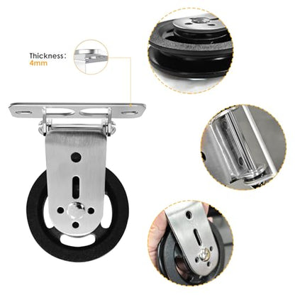 Cable Pulley Wheel System Wall Mounted：180° Rotation Silent Cable Gym Pulley Blocks - Heavy Duty Swivel LAT Pulley System Gym Home Equipment