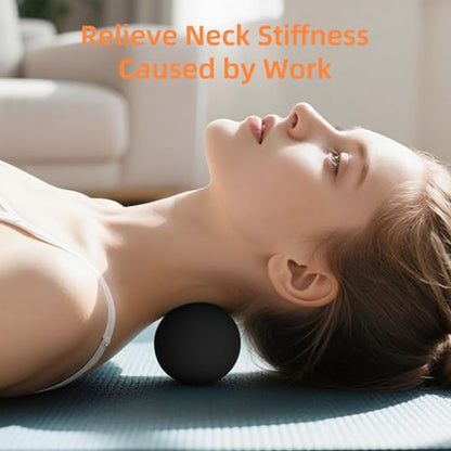Massage Lacrosse Balls for Myofascial Release, Trigger Point Therapy | Foot Massage Ball to Relieve Plantar Fasciitis, Muscle Soreness - color: Black