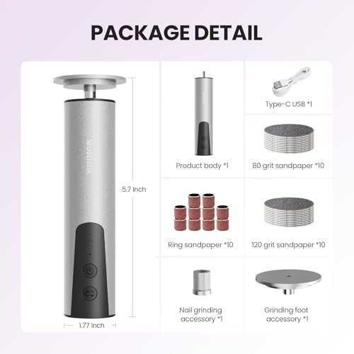 2-in-1 Electric Callus Remover for Feet, Professional Pedicure Tool Gift | 2 Hours Operation | 6 Gears Adjustable Foot File | 1200mAh Rechargeable | 20 Sandpapers | Self Care Gifts for Women Mom Lover - style: 03-Electric Callus Remover Sliver