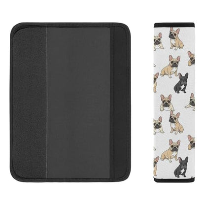 2PCS French Bulldog Cute Dog Cartoon Car Seat Straps Shoulder Pads Universal Soft and Comfortable Seat Belt Covers Cushion for Child, All Vehicles, Shock Absorption - color: Pattern 250