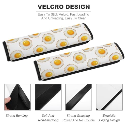 2PCS Fun Fried Egg Seat Belt Cover Breathable Seat Belt Cushion for Adults and Children, All Vehicles, Comfortable Driving - color: Pattern 108