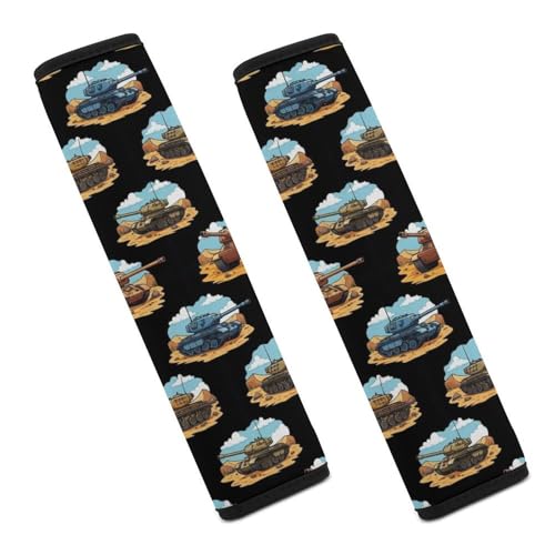 2 Piece Universal Fit Seat Belt Cover for Adult Use, Most Cars, Military Army Tank Seat Belt Covers Cushion, Shock Absorption - color: Pattern 1131