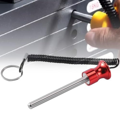 Gym Pin, Universal Aluminum Alloy Weight Stack Pin with Pull Rope for Fitness Equipment Pin Training - color: Silver 10*125mm