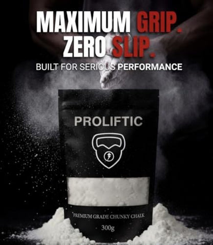 Premium Chunky Gym Chalk, 300g – No-Slip Grip for Weightlifting, HYROX, Calisthenics, Dancing, Climbing & Gymnastics – Lightweight Feel, Lasting Grip, Sweat Resistant
