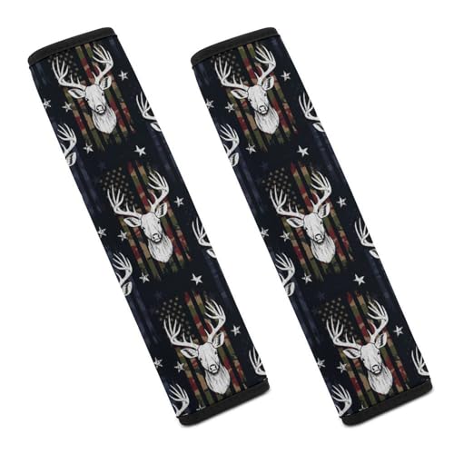 2 Piece Breathable Seat Belt Shoulder Pad for Elderly Support, All Vehicles, Hunting Camo Buck Deer Shoulder Protector, Neck and Shoulder Support - color: Pattern 627