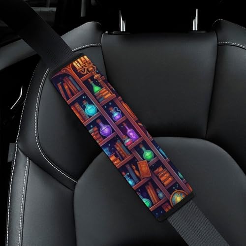 Universal Soft and Comfortable Car Seat Straps Shoulder Pads for Adult Use, Stroller Pushchair High Chair, 2PCS Bookish Readers Librarian Goth Witch Book Harness Pads Strap - color: Pattern 521