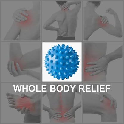 LEZER Spiky Massage Ball, Trigger Massage Point, Plantar Fasciitis, Deep Tissue Myofascial Release Tool, Foot Massager, Muscle Knot Relief, Physical Therapy, 3 in（Blue） - style: 01－3.0 in