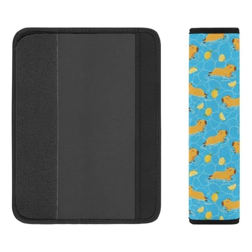 2 Piece Capybara Lemon Car Seat Belt Pad Breathable Seat Belt Cushion for Child, Stroller Pushchair High Chair, Easy Install (No Tool) - color: Pattern 1245
