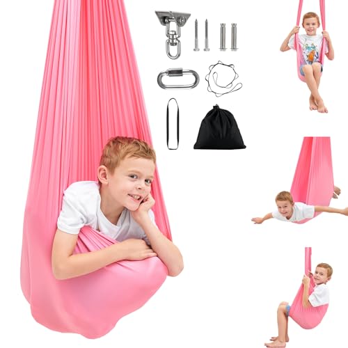 Sensory Swing,Therapy Swing for Kids with Special Needs (Hardware Included),Sensory Swing for ADHD, Autism, Sensory Processing,Therapy Swing - color: Pink