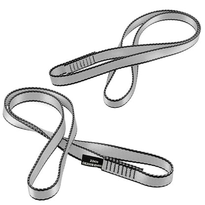18MM Nylon Climbing Sling Runner 23KN CE2008/EN566 Rock Climbing Webbing Straps for Outdoor Climbing, Rappelling, Swing, Yoga Hammock etc - color: Grey|120cm/48inch|3PCS