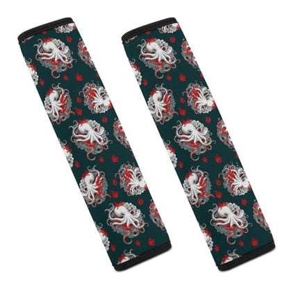 Universal Fit Seat Belt Shoulder Pad for Adult Use, Most Cars, 2 Pack Artistic Octopus Clouds Harness Pads Strap Pressure Relief - color: Pattern 281