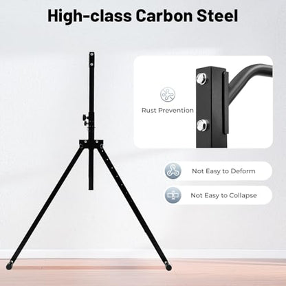 Pull Up Dip Station Foldable Pull Up Bar 5.74-7.55ft Height Adjustable Free Standing Workout Equipment Strength Training Machine for Gyms, Up to 440lbs