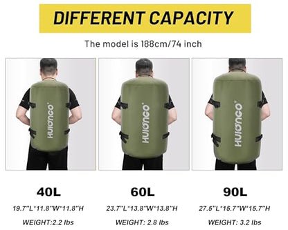 Hulongo Waterproof Duffel Bag Backpack for Men, Green, 90L | Large, Mens Duffel Backpack Bags, Traveling, Heavy Duty - color: Green, size: 90L