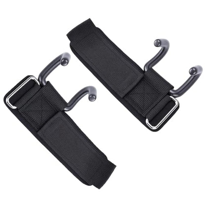 Keenso Weight Lifting Hook, 330lbs Load Bearing Fitness Wrist Strap, Adjustable Hand Grip Support for Deadlift Pull Up, with Rubber Dipped Metal Hook