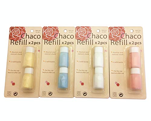 YEQIN Chaco Refill Line Fabric Marker with Chalk Wheel, 2pk (Style2 - Pink) - color: Style2 Refill - Pink