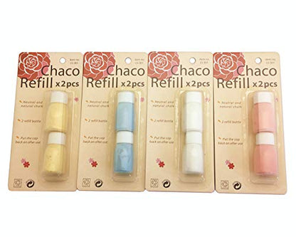 YEQIN Chaco Refill Line Fabric Marker with Chalk Wheel, 2pk (Style2 - Pink) - color: Style2 Refill - Pink