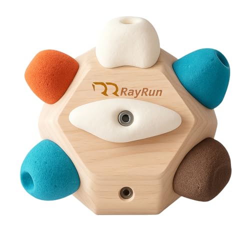 Finger Climbing Ball, Finger Strength and Flexibility Training Ball,Natural Oak, 18 Resin Real Holds，Suitable for Rock Climber Enthusiasts, Climbing Gifts