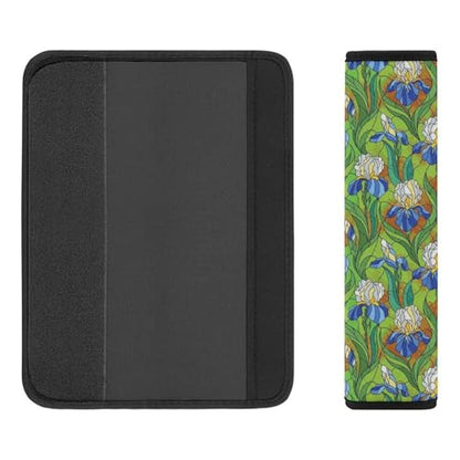 Breathable Car Seat Belt Pad for Girls and Boys, Stroller Pushchair High Chair, 2PCS Irises Flowers Painting Shoulder Harness Cover Easy Install (No Tool) - color: Pattern 530