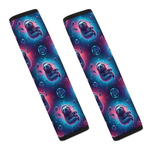 2 Piece Cute Galxay Sloth Seat Belt Shoulder Pad Universal Soft and Comfortable Automotive Seat Belt Protector for Elderly Support, Most Cars, Comfortable Driving - color: Pattern 1226
