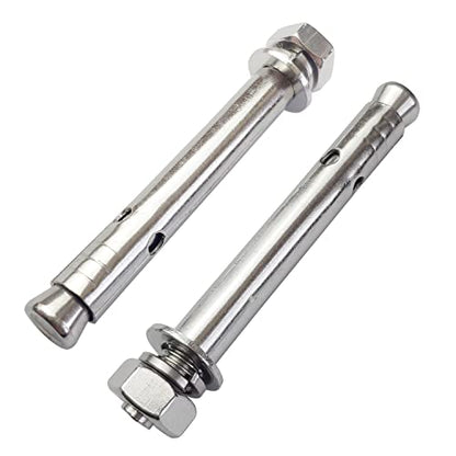 10 Pack M10x100mm Expansion Bolts Anchor Bolt 304 Stainless Steel External Hex Expansion Screw Bolt Sleeve Anchor Fastener Wall Concrete - size: M10*100