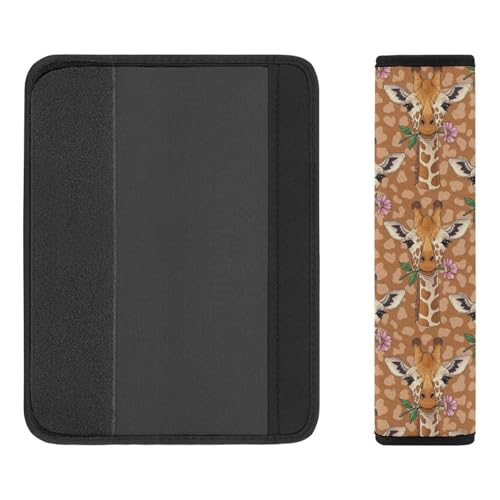 2 Pack Universal Fit Car Seat Belt Pad for Adult Use, All Vehicles, Giraffe Flower Seat Belt Covers Cushion, Anti-Slip Pad - color: Pattern 638