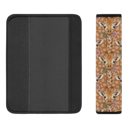 2 Pack Universal Fit Car Seat Belt Pad for Adult Use, All Vehicles, Giraffe Flower Seat Belt Covers Cushion, Anti-Slip Pad - color: Pattern 638