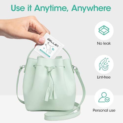 GELLEN Nail Cleanser Pads, 400 Pack Alcohol Prep Pads Individually Wrapped | Nail Cleanser Wipes Remove Tacky Residue, Lint-free Glossy Wipes for Acrylic/Builder/Gel Polish Travel for Perfect Manicure - size: 400PCS