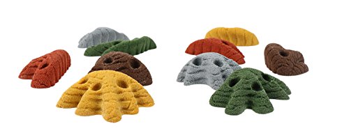 Atomik Climbing Holds Set of 10 Screw-On Dripstone Styled Flat Crimpers Style 2 in Assorted Earth Tones