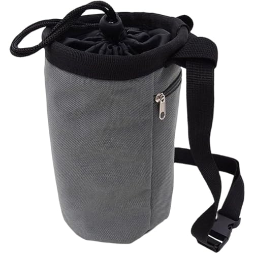 Adjustable Chalk Bag Waterproof Magnesia Sack with Belt Climbing Chalk Bag Magnesia Powder Pouch for Mountaineering Travel Sports - color: grey