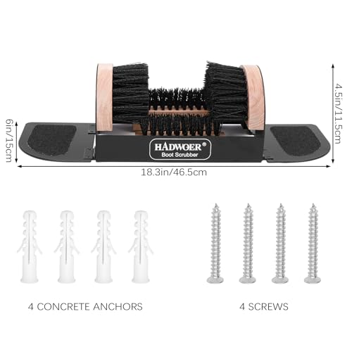 Hadwoer Boot Brush Scraper Outdoor – Heavy Duty Boot Scrubber & Shoe Cleaner Brush with Sturdy Bristles – Resistant Boot Cleaner for Mud, Dirt & Snow – Durable Outdoor Boot Scrapers with Brushes