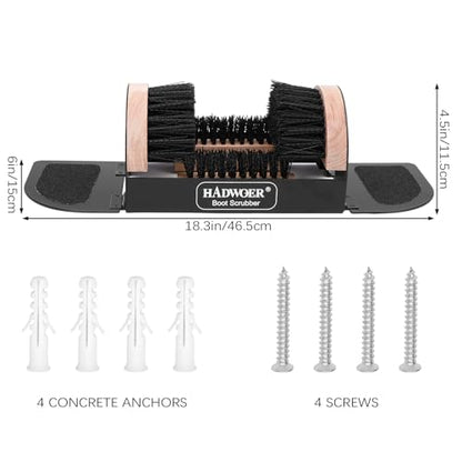 Hadwoer Boot Brush Scraper Outdoor – Heavy Duty Boot Scrubber & Shoe Cleaner Brush with Sturdy Bristles – Resistant Boot Cleaner for Mud, Dirt & Snow – Durable Outdoor Boot Scrapers with Brushes