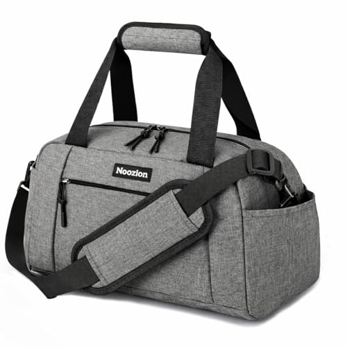 Noozion 14 inch Small Gym Bag for Women & Men, Lightweight Carry On Mini Duffle Bag with Multiple Pockets, Sports Bag for Travel and Workout. - color: Grey